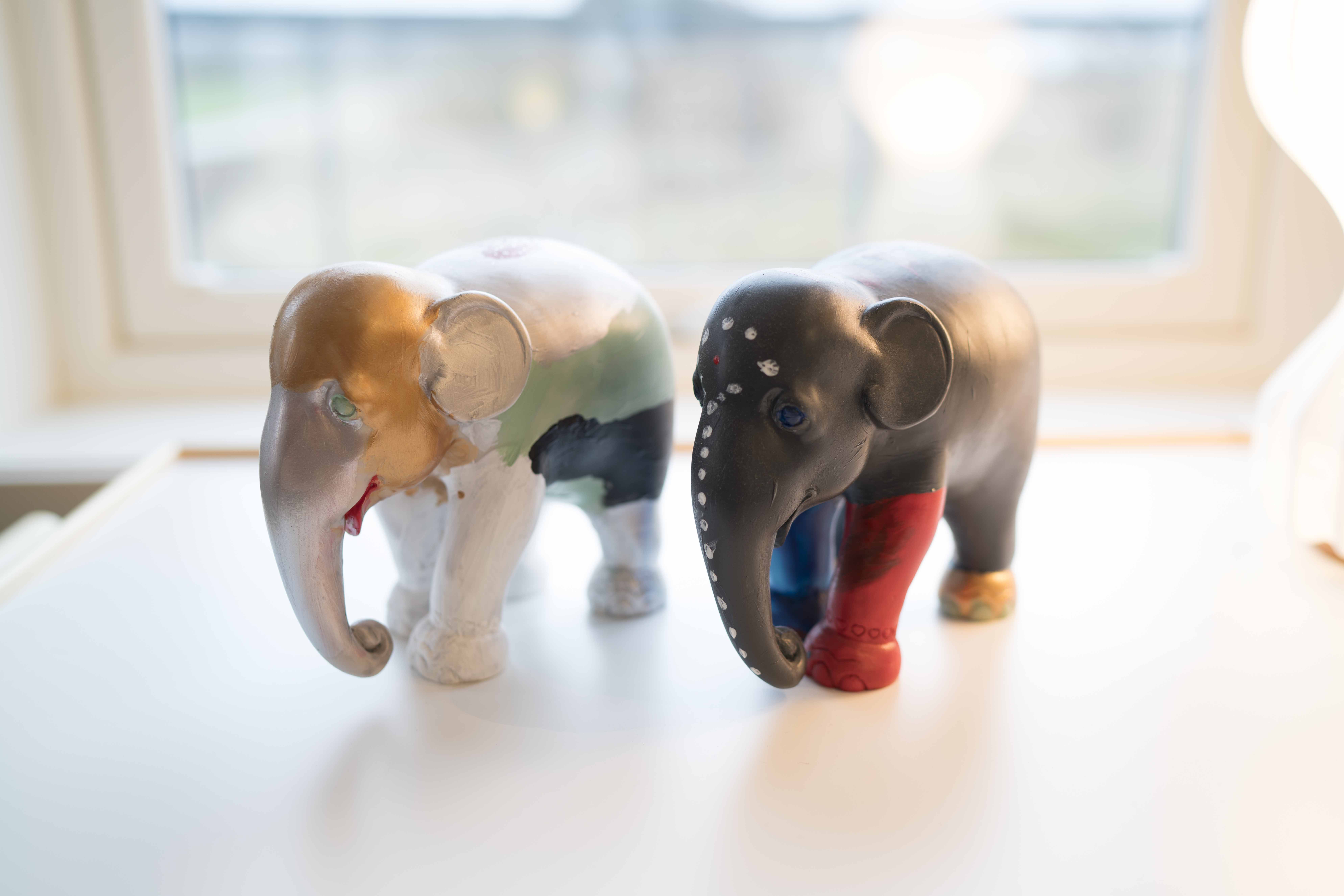 Elefantene er kjøpt på reise, inntektene av salget til disse elefantene går til et prosjekt i Aisa for minerydding av områder der mange elefanter ferdes. Elefantene er kjøpt på reise, inntektene av salget til disse elefantene går til et prosjekt i Aisa for minerydding av områder der mange elefanter ferdes.